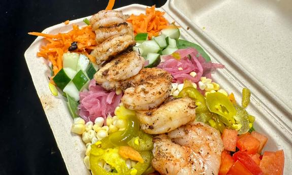 The blackened shrimp salad from Crave in St. Augustine