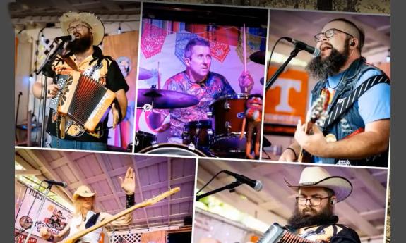 Collage of the players in the band Los Swamp Monsters
