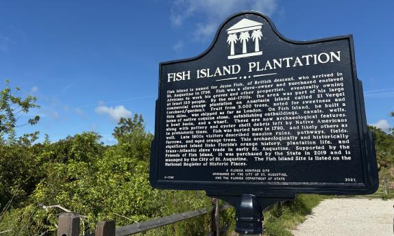The Fish Island Plantation marker