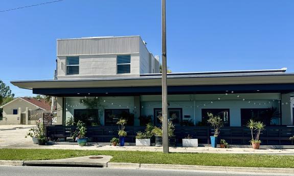 The exterior of the Bea's Fine Foods eatery