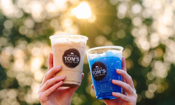 Drinks from Travelin' Tom's Coffee truck