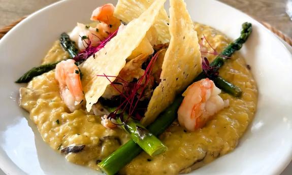 Lobster risotto placed in a fine bowl