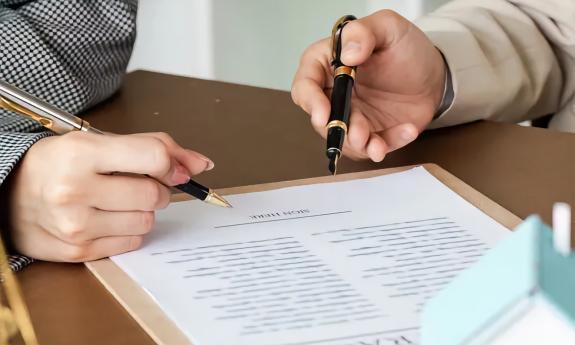 The process of signing a document