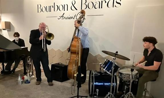 Marc Dickman Jazz Quartet performing at a local eatery