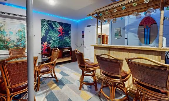 The game area and bar at Adventure Oasis on Anastasia Island