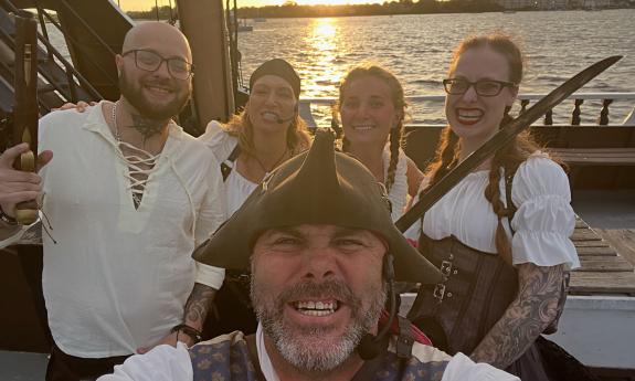 Crew members of the Black Raven Pirate Ship