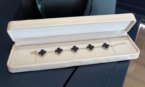 A bracelet presented in a white box