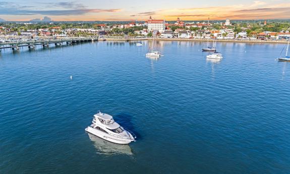 The "L'Oceano" seen from overhead, with St. Augustine in the background