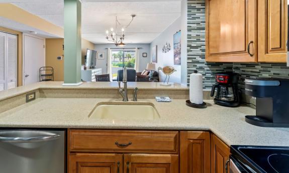 Part of a kitchen in a beachside condo