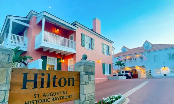 The exterior of the Hilton Bayfront Historic St. Augustine and Avilés Restaurant
