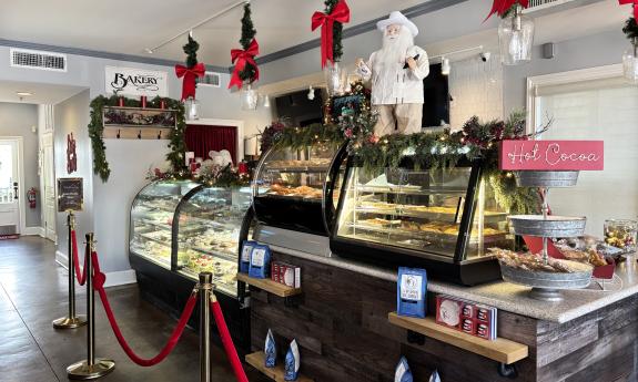 The counter inside the Cuban eatery