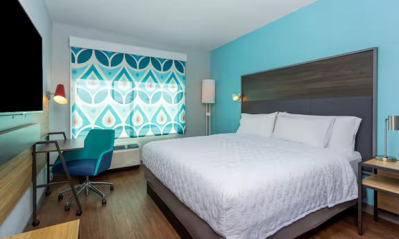 A king bed suite at the hotel