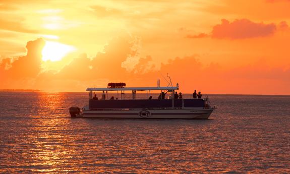 Fury Water Adventures power cat at sunset
