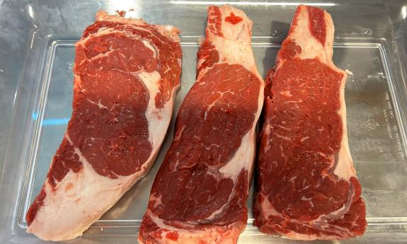 Fresh cut meat in a container