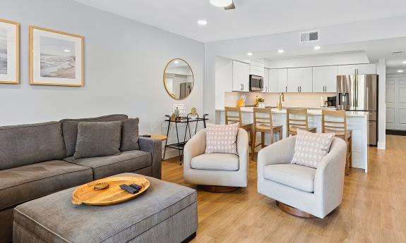 The living room looking toward the dining room