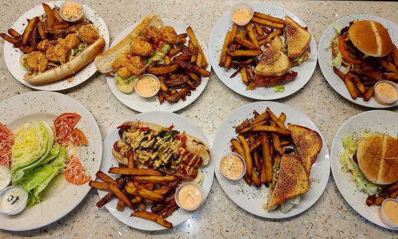 A spread of various entrees served at the restaurant