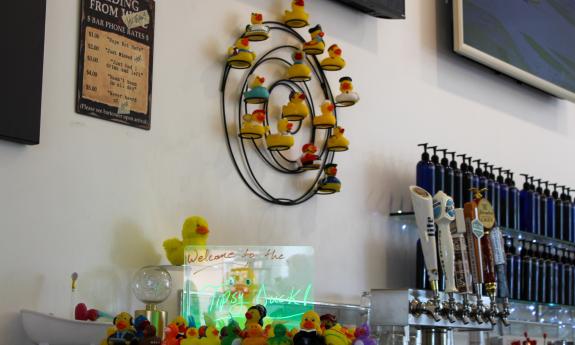 The counter at The Tipsy Duck Parlor