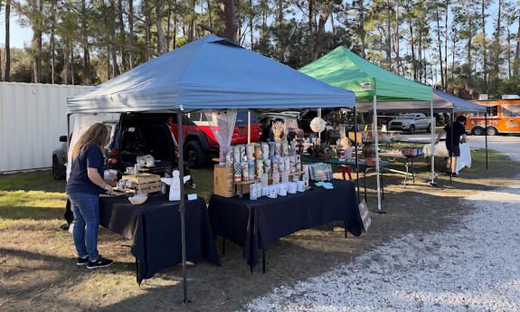 Vendors set up at The Outpost