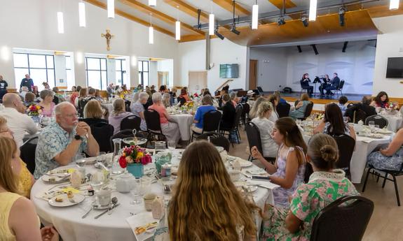 Afternoon tea taking place at the St. Anastasia Catholic Church