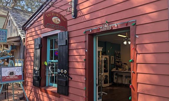 The exterior of the pearl shop in St. Augustine's historic downtown