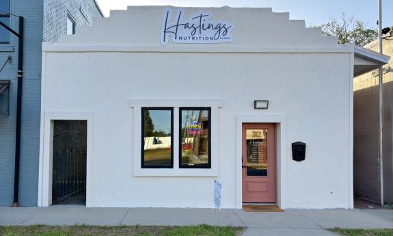The exterior of Hastings Nutrition on Main Street