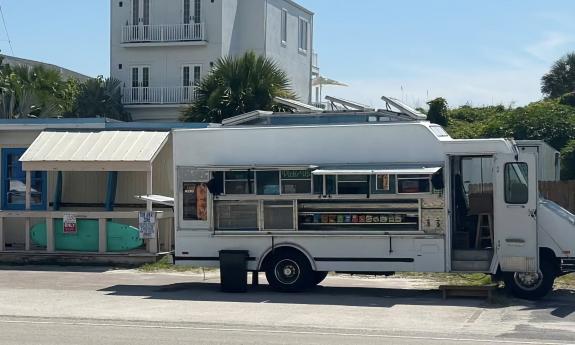 The exterior of the Kraken Kitchen food truck