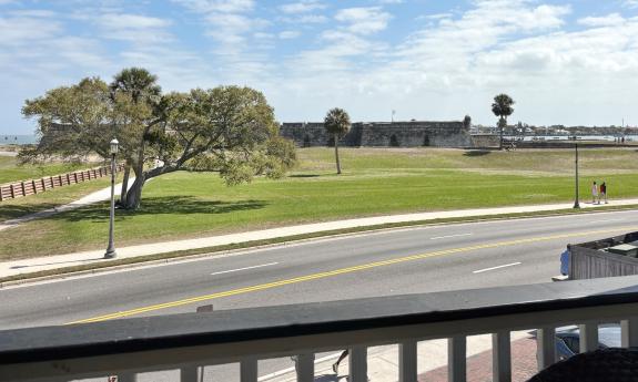 The balcony view of the Castillo de San Marcos