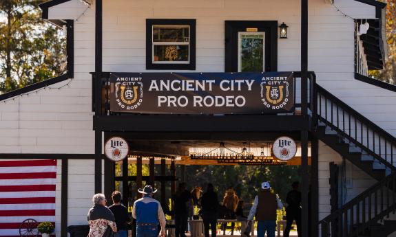 The entrance inside the Ancient City barn