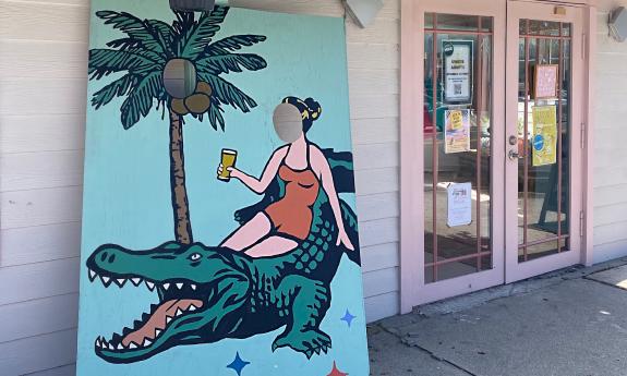 Spinster Abbott's Bodega entry with fun photo opportunity