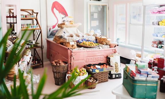 The produce display at Spinster Abbott's in St. Augustine