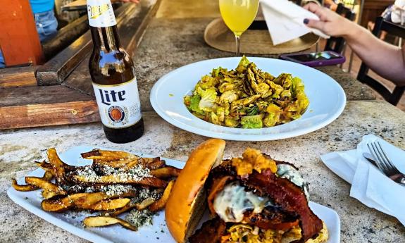 A meal for a table of two at Backyard at Meehan's