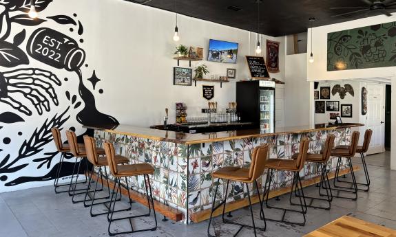 The bar counter at Ink & Barley