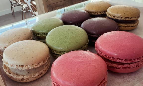 An assortment of macaron flavors