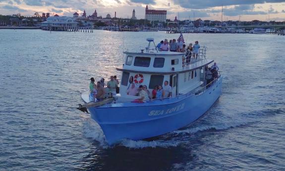 Sea Love Charter II in the river near St. Augustine's downtown