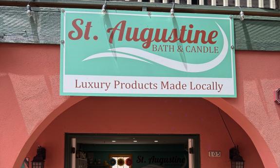 The St. Augustine Bath & Candle shop sign