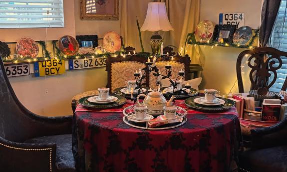 A table setting designed by the Sovereign Tea-Sanctuary