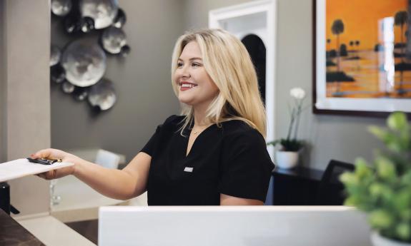 The receptionist at Dental Remedies