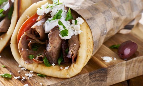 A Greek Gyro with lamb