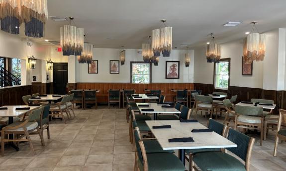 The first floor dining area at the restaurant