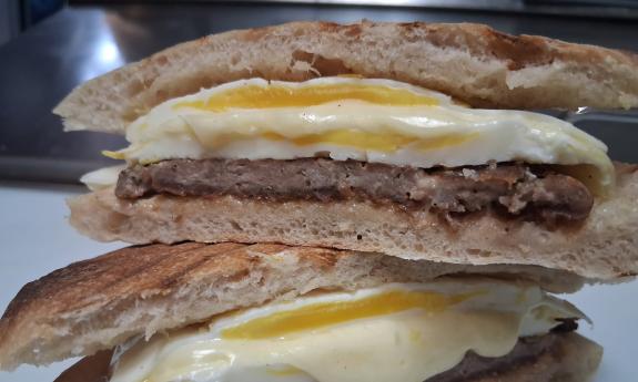 The breakfast san'wich from the Farmhand KCHN