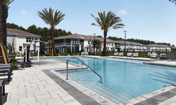 The pool area at Rise St. Augstine