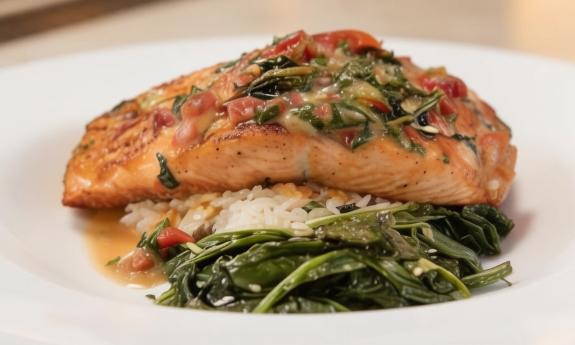 A salmon dish served on a plate