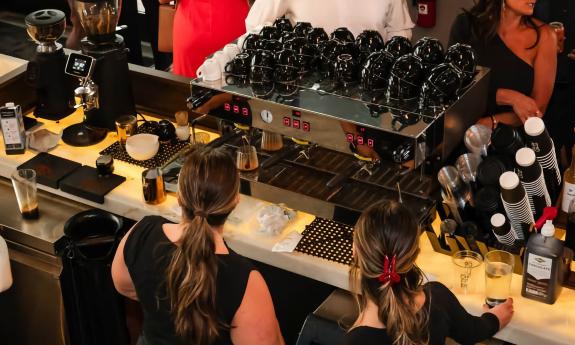 The counter space at the cafe