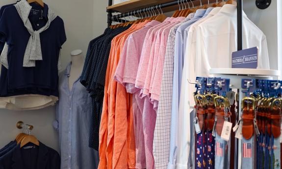 Menswear hung up on the rack