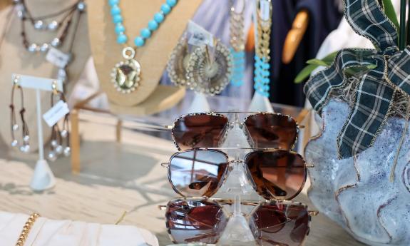 Accessories placed on a table