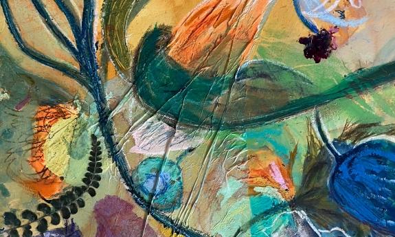 A close-up of art work by Vanessa Hajje