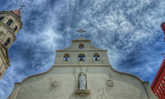 The top of the Cathedral Basilica of St. Augustine