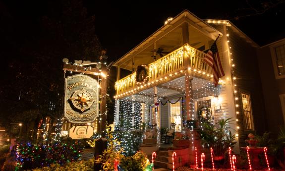At Journey's End decorated for Nights of Lights in St. Augustine