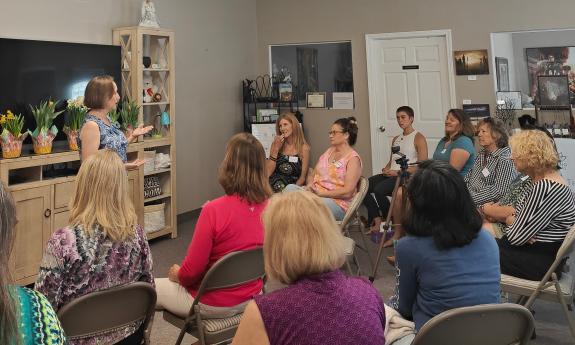 A group attending a seminar at the Mystic Faire in St. Augustine
