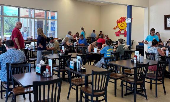 The dining inside the eatery